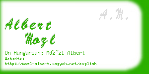 albert mozl business card